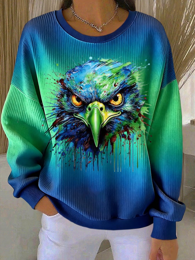 Women's Football Print Casual Sweatshirt