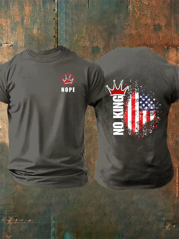 🔥Buy 3 Get 15% Off🔥Men's  NOPE No King American Flag Print T-Shirt