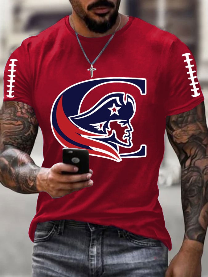 Men's Football Print Casual T-Shirt