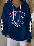 Women's Football Print Casual Hoodie
