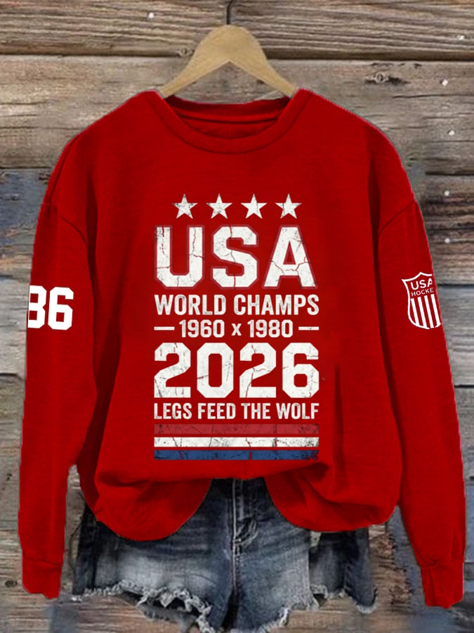 Women's  Hockey Print Sweatshirt