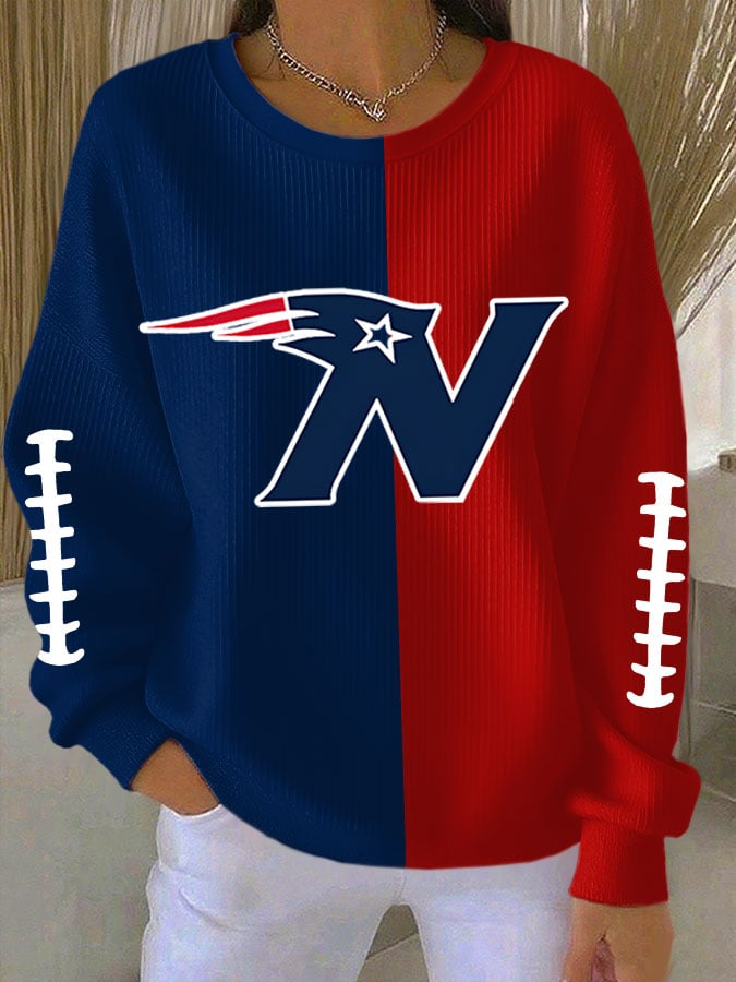 Women's Casual Rugby Textured Sweatshirt