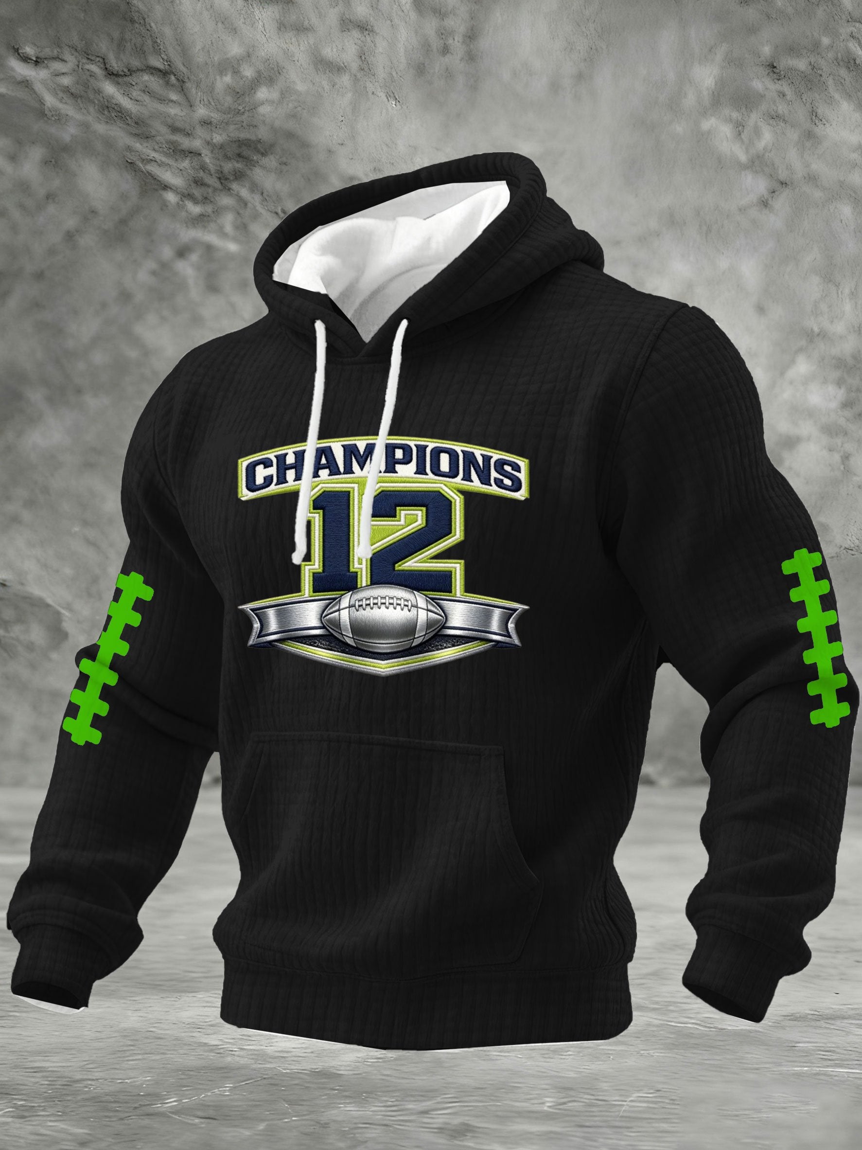 Men's Football Print Hooded Sweatshirt