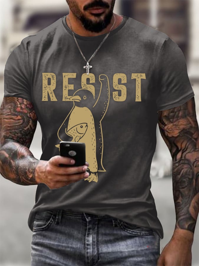 🔥Buy 3 Get 15% Off🔥Men's Penguins Resist Tariffs Printing T Shirt