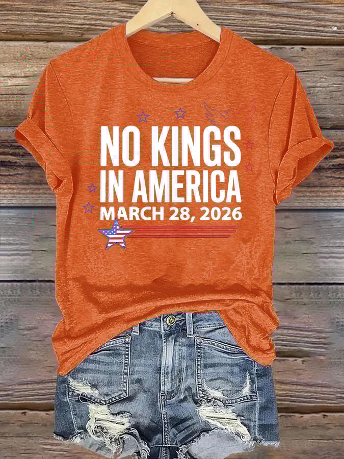 Women's  NO KINGS IN AMERICA  Print  T-Shirt