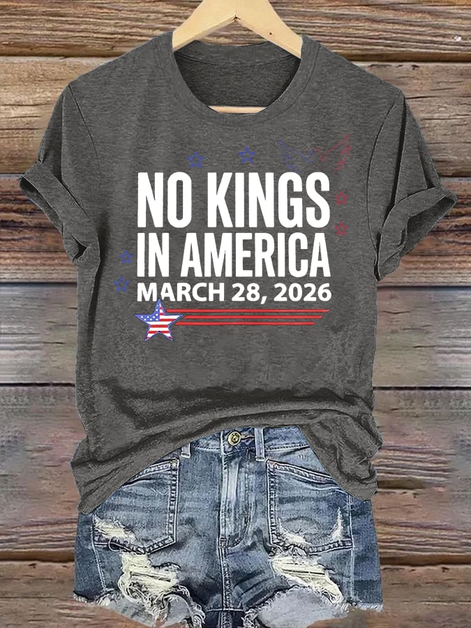 Women's  NO KINGS IN AMERICA  Print  T-Shirt