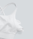 Double Straps Pleated Quick Dry Yoga Cami Top-D/DD/DDD/F Cups