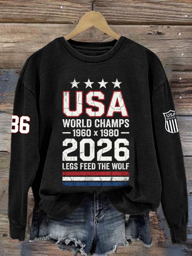 Women's  Hockey Print Sweatshirt