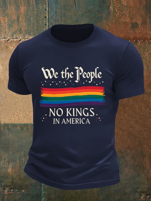 🔥Buy 3 Get 15% Off🔥Men's  We the People NO KINGS IN AMERICA  print  T-Shirt