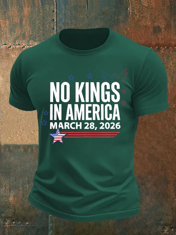 Men's   NO KINGS IN AMERICA  Print  T-Shirt