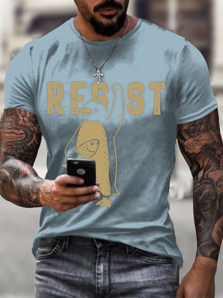 🔥Buy 3 Get 15% Off🔥Men's Penguins Resist Tariffs Printing T Shirt