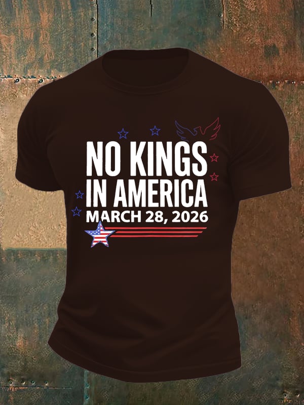 Men's   NO KINGS IN AMERICA  Print  T-Shirt