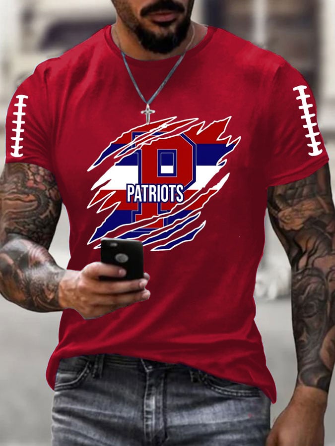 Men's Football Print Casual T-Shirt