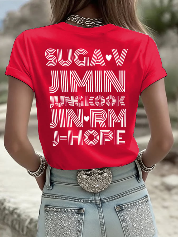 Women's BTS Fan Print Short-Sleeve T-Shirt