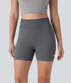 Seamless Flow High Waisted Cut Out Yoga Biker Shorts 4''