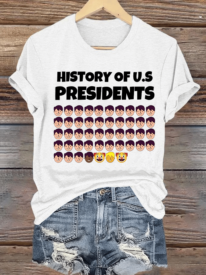 🔥Buy 3 Get 15% Off🔥Women's  History Of US Presidents Print T-Shirt