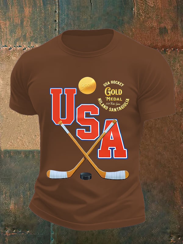 Men's   USA Funny Print T-Shirt