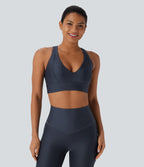 Light Support Sheen Yoga Sports Bra