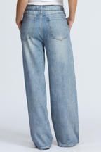 Womens Wash Vertical Pattern Casual Sweatpant Jean
