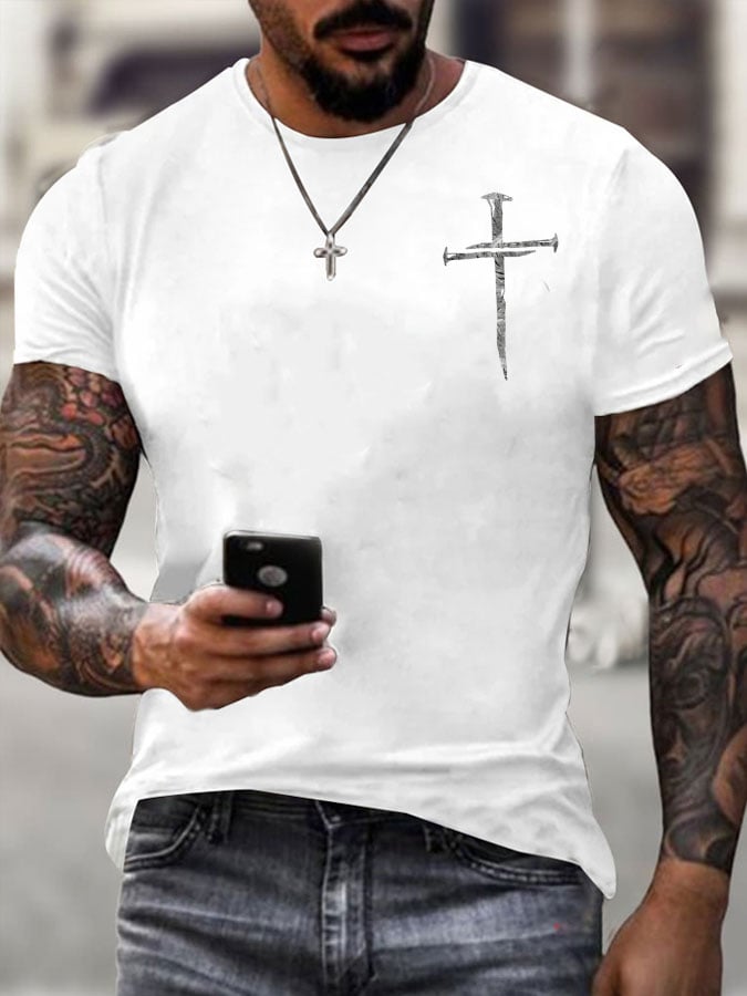 Men's IT‘S NEVER LUCK IT'S ALWAYS GOD Print T-Shirt