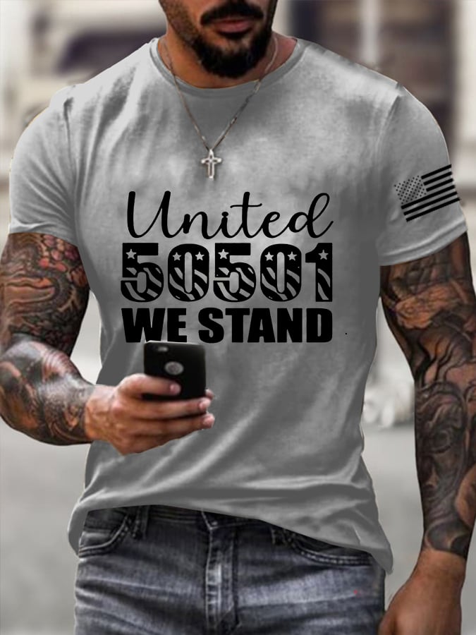 🔥Buy 3 Get 15% Off🔥Men's 50 Protests 50 States 1 Movement Print T-Shirt