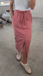 Ladies' Solid Color Split Casual Skirt