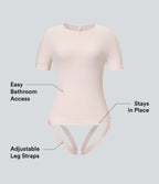 Seamless Flow Smoothing Adjustable Leg Straps Work Bodysuit-Easy Peezy