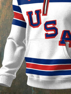 Retro Men's USA Ice Hockey Print Sweatshirt