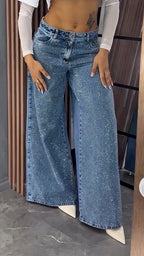 Women Spliced and Hot Diamond Casual Jeans