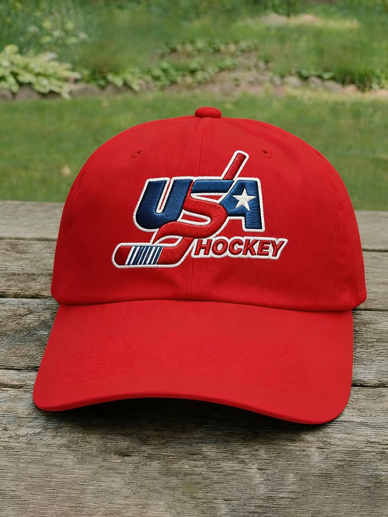 Unisex Retro USA Ice Hockey Printed Hat