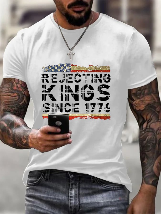 Men's Fashion Casual FDT Reject King Tiger Print  T-shirt