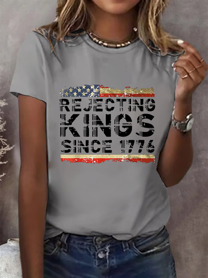 Women's Fashion Casual FDT Reject King Tiger Print  T-shirt