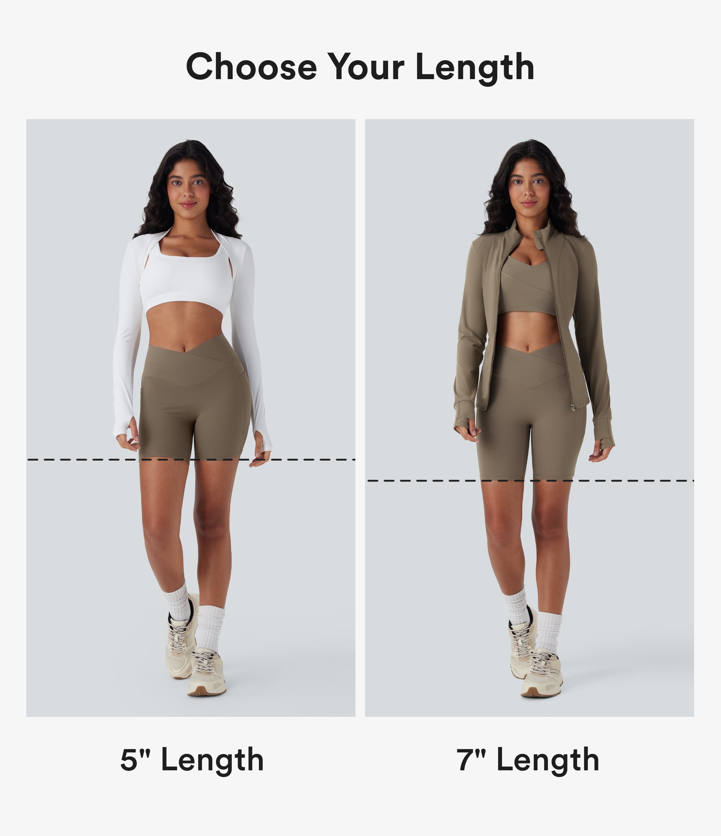 UltraSculptTM High Waisted Crossover Tummy Control Butt Lifting Yoga Biker Shorts 5'' with Pockets