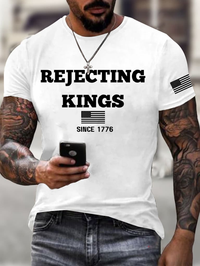 🔥Buy 3 Get 15% Off🔥Men's No Kings In America Printed Casual T-shirt