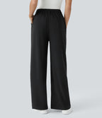 FlexTM High Waisted Side Pocket Wide Leg Waffle Work Pants