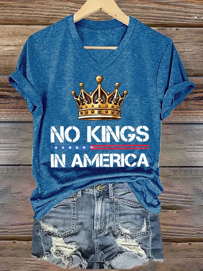 🔥Buy 3 Get 15% Off🔥Women's No Kings In America Printed Casual T-Shirt