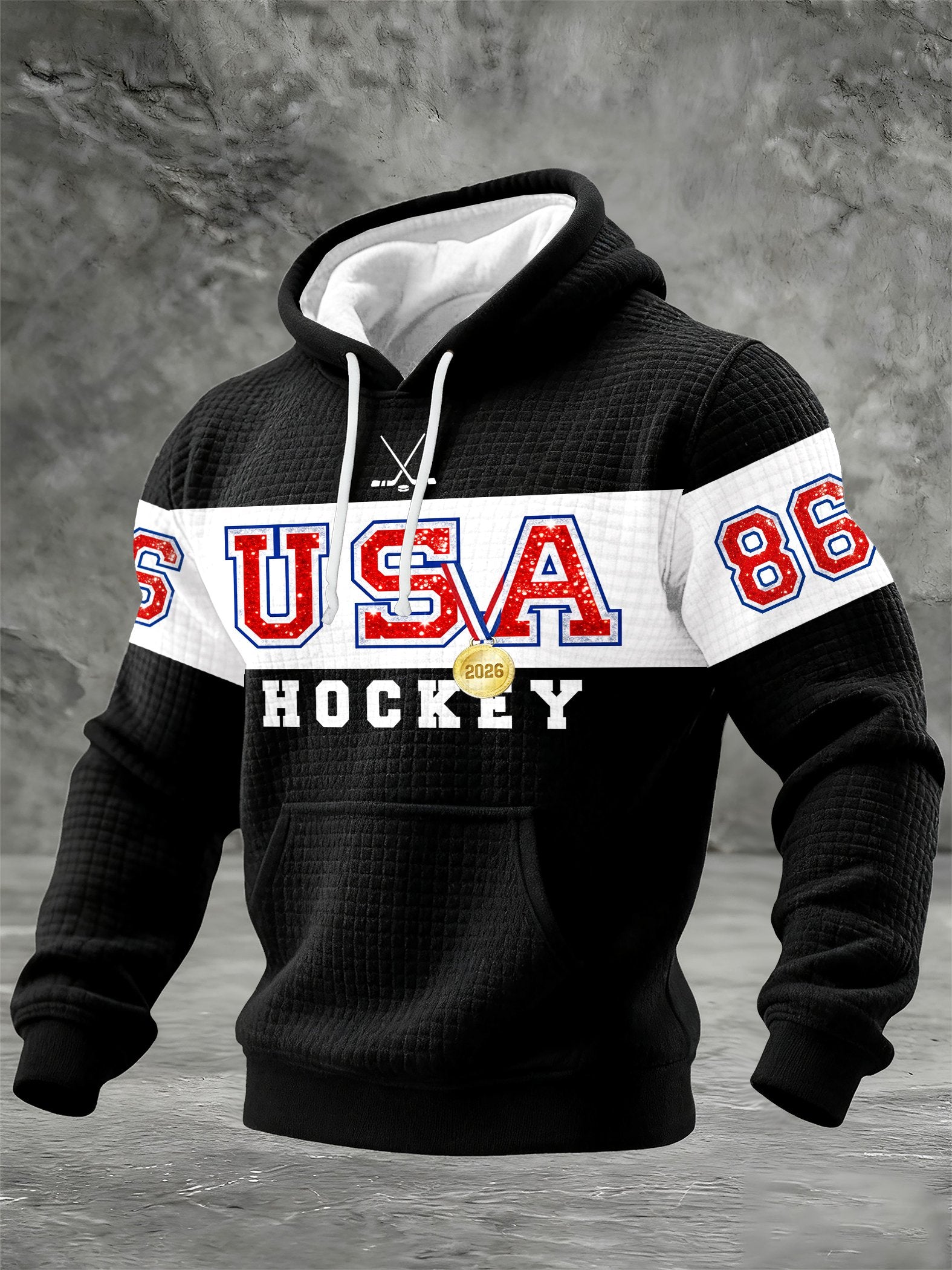Men's Ice Hockey Printed Casual Hoodie