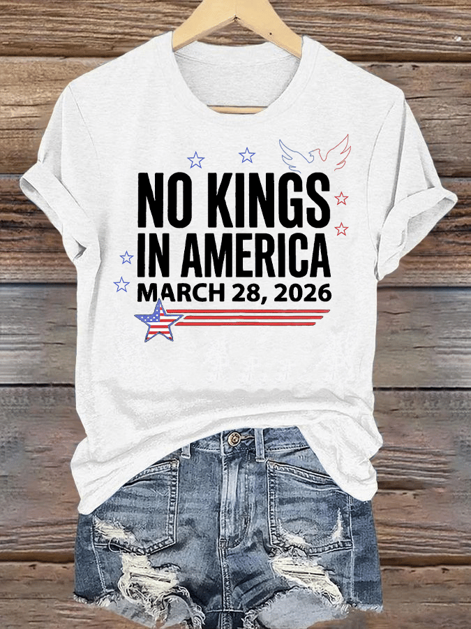 Women's  NO KINGS IN AMERICA  Print  T-Shirt