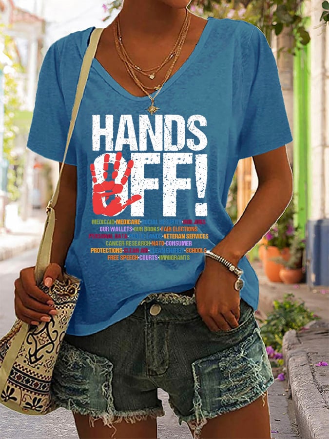 🔥Buy 3 Get 15% Off🔥Women's casual HANDS OFF printed T-shirt