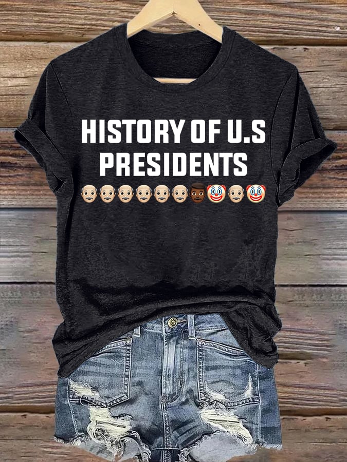 🔥Buy 3 Get 15% Off🔥Women's  History Of US Presidents Print T-Shirt