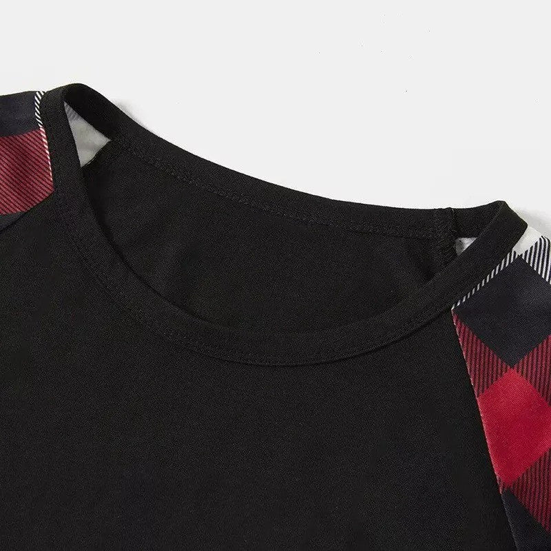 Christmas Family Matching Pajamas-Red and Gray Plaid Pjs set with "It is the most wonderful time of the year" and Gnome Print