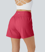 2026🔥UK Super High Waisted Back Pocket & Side Hidden Pocket 2-in-1 Yoga Shorts