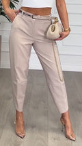 Women's Patchwork Commuting Casual 9-point Pants