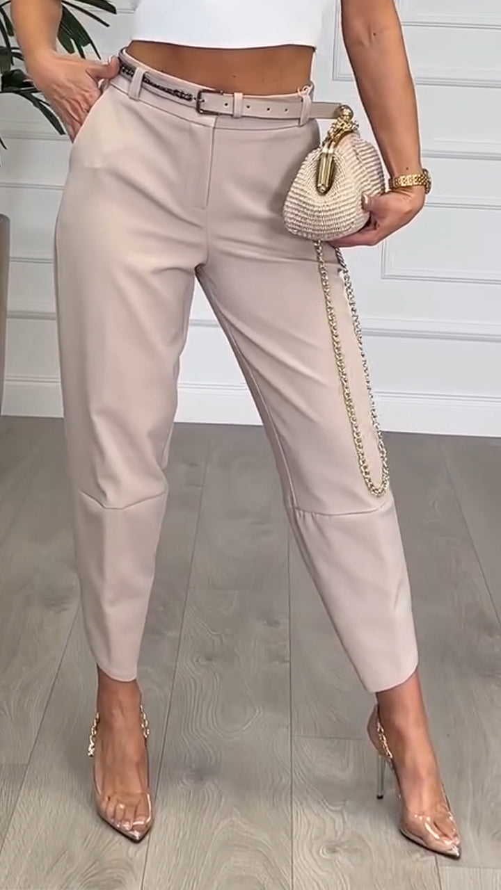 Women's Patchwork Commuting Casual 9-point Pants