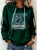 Women’s Football Graphic Waffle Knit Hoodie