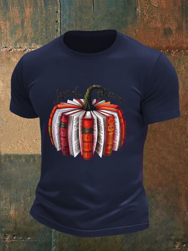 Men's  Fall Book Pumpkin DTF transfer - FDT, Fall Aesthetic print  T-Shirt