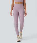 UltraSculptTM Cool Quick Dry SoCinched High Waisted Tummy Control Cut Out Yoga Leggings with Pockets-UPF50+