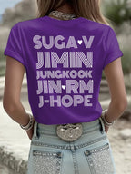 Women's BTS Fan Print Short-Sleeve T-Shirt