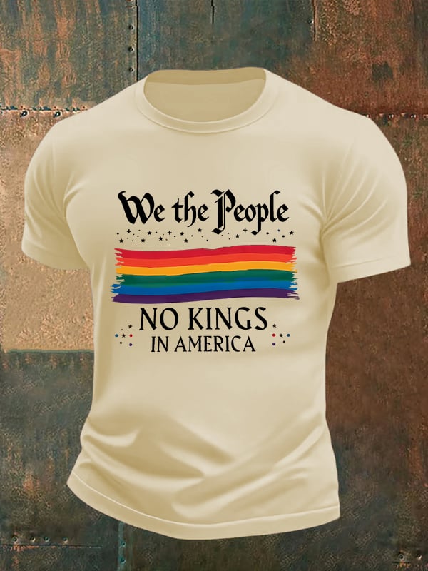🔥Buy 3 Get 15% Off🔥Men's  We the People NO KINGS IN AMERICA  print  T-Shirt