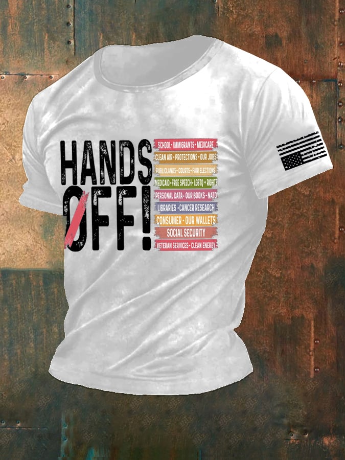 🔥Buy 3 Get 15% Off🔥Men'S Retro Hands Off Protest Print T-Shirt